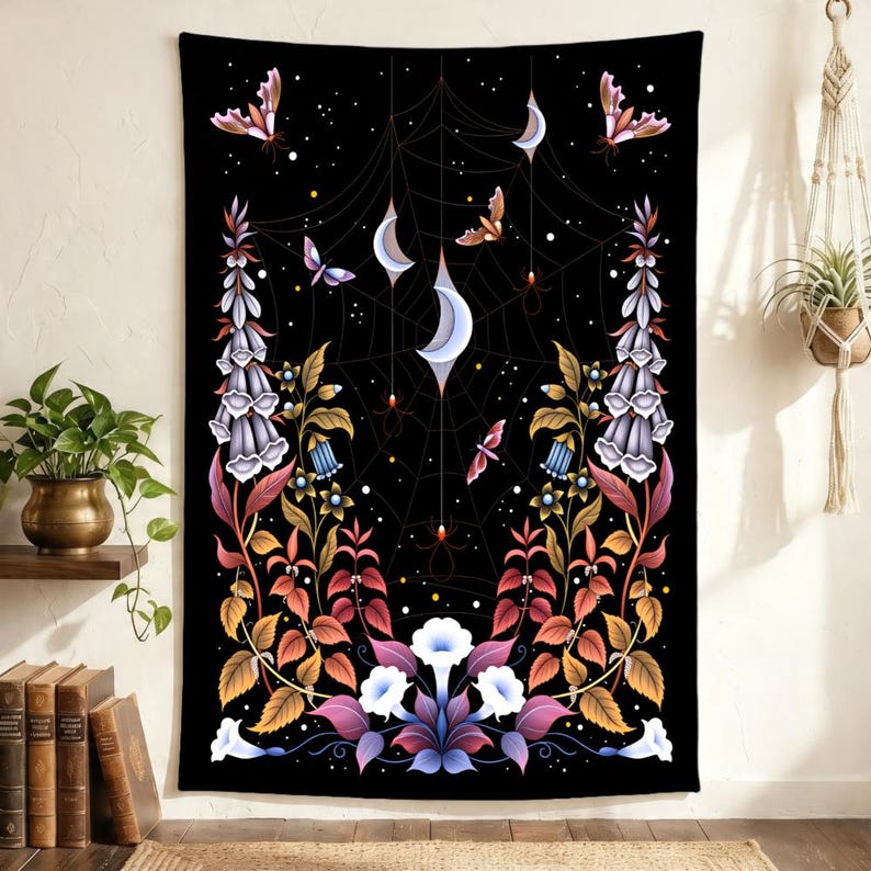 Gothic Spider Web Tapestry Cre - Spider Plant Hanging review and price