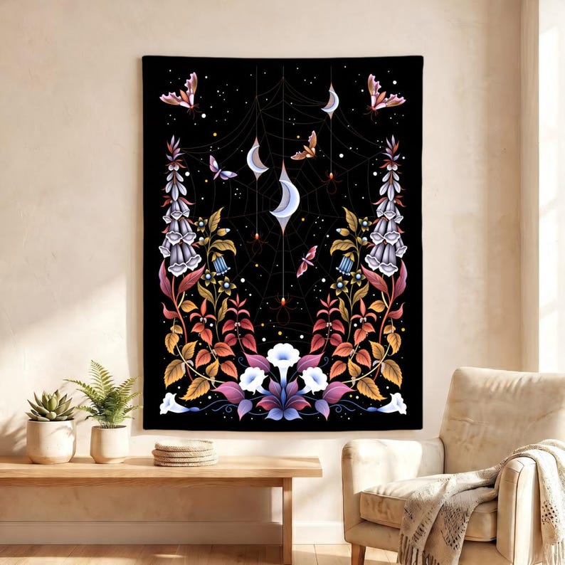Gothic Spider Web Tapestry Cre - Spider Plant Hanging review and price