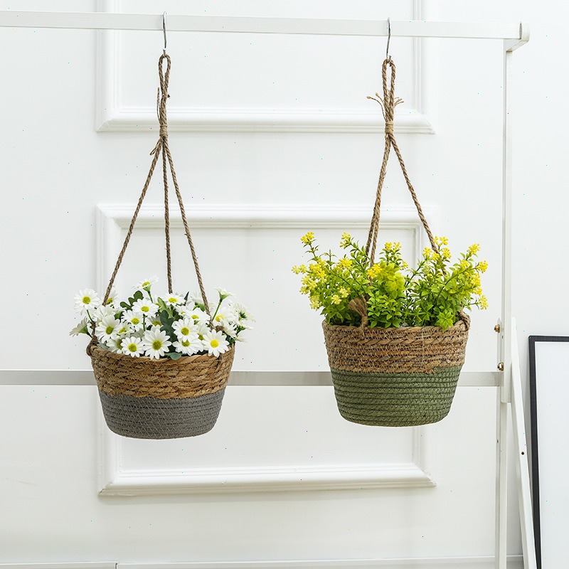Straw Hanging Basket Flower Po - Spider Plant Hanging review and price