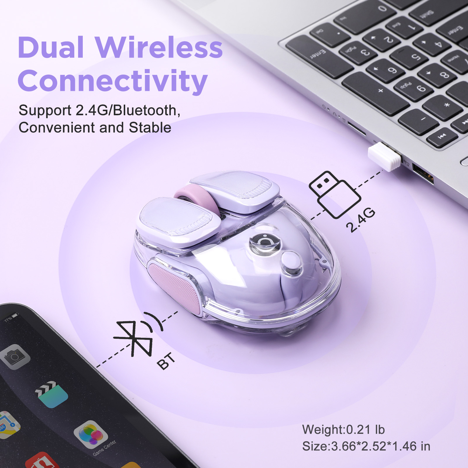 EWEADN Q9 Purple Wireless RGB  - Tradescantia Purple review and price